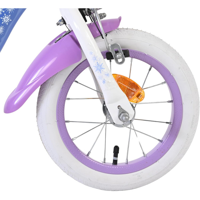 Дитячий велосипед Volare Disney Frozen II, синій, 12 дюймів 3-5 років 2 ручні гальма, додаткові колеса, захист ланцюга, світловідбивачі та кошик Регульоване сідло Подарунок для дівчаток