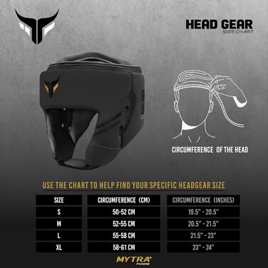 Боксерський шолом Mytra Fusion з регульованим ремінцем, підходить для MMA, муай-тай, спарингу, бойових мистецтв, карате, розмір L, чорний