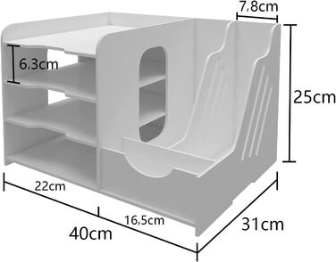 Лоток для документів PUNCIA A4 Відсіки для зберігання листів Настільний органайзер для файлів з ПВХ Лоток для паперу Зберігання файлів Система зберігання документів Тримач документів для офісу, навчання, школи, офісу типу B