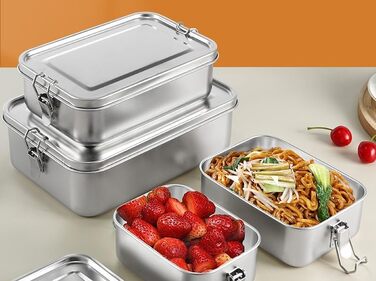 Ланчбокс 850 мл з нержавіючої сталі, герметичний ідеальний для школи, офісу та подорожей (можна мити в посудомийній машині). Екологічна металева коробка для сніданку (без перегородок)
