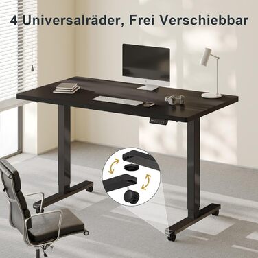 Стіл Flamaker з регулюванням висоти, електрична рама столу, 2-рівневе телескопічне регулювання висоти з пам&39яттю (чорний)