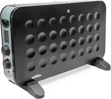 Конвекторний обігрівач Grafner 2000 Вт, матово-чорний, 3 режими нагріву, термостат з плавним регулюванням для повністю автоматичної роботи, новітня технологія циркуляції, безшумний, електричний конвекторний обігрівач