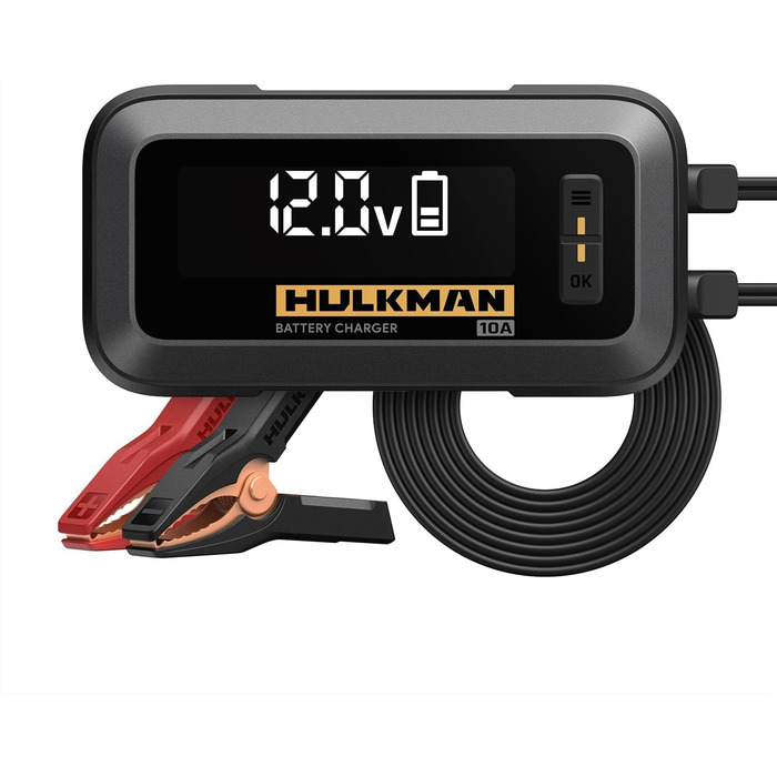 Зарядний пристрій для автомобільних акумуляторів HULKMAN Sigma 10 для акумуляторів 6В/12В зі світлодіодним екраном, крапельний зар