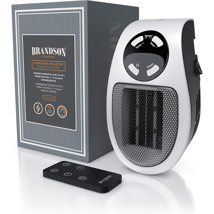 Підключається до мережі вентилятор-обігрівач з пультом дистанційного керування, міні-керамічний обігрівач з термостатом, вентилятор 500 Вт, контроль температури, таймер, захист від перегріву, підключається до мережі вентилятор-обігрівач, для ванної кімнат