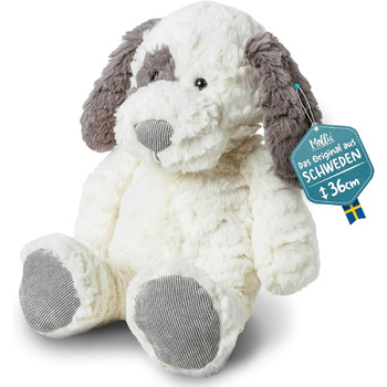 М'яка іграшка Mollis Собака 36 см, біл-сірий