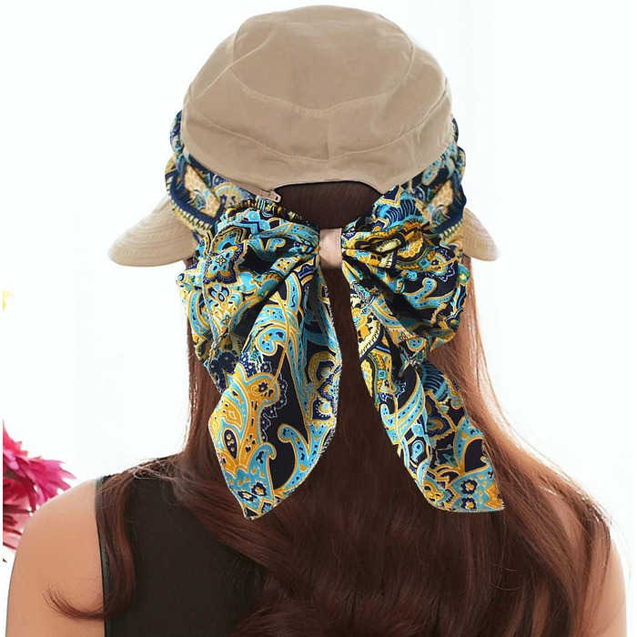 Жіночий складаний сонцезахисний капелюх KXF 2-в-1 з клапаном на шиї, дихаючий, швидковисихаючий, захист 360, козирок для спорту на свіжому повітрі, широкий козирок, захист від ультрафіолету UPF 50, капелюх для пляжної риболовлі, один розмір 4