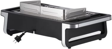 Електричний гриль для внутрішнього та зовнішнього використання, настільний гриль зі швидким запуском гриля до 500 C, балконний гриль з поверхнею SafeTouch, нержавіюча сталь/чорний, настільний гриль PG 8113 з поворотним керуванням Одинарний