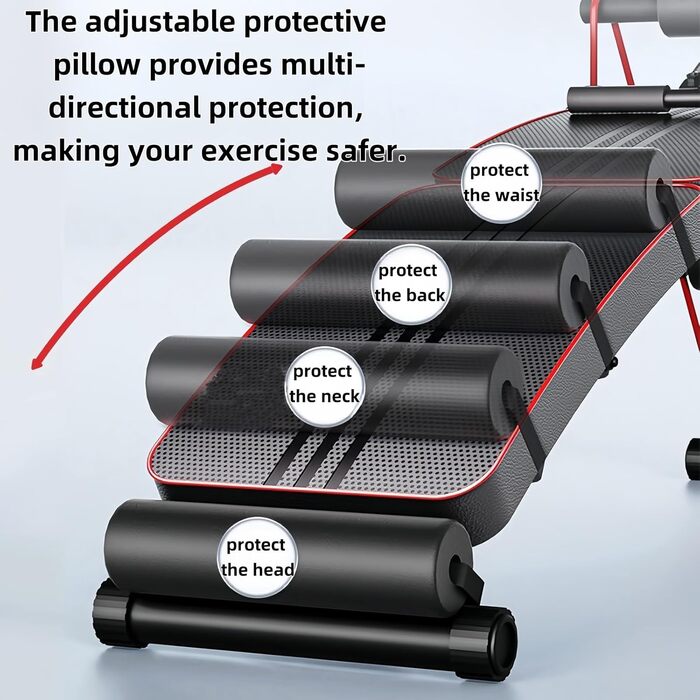 Складана лава для сидіння, багатофункціональна лава з регульованою висотою, з м&39якою пружинною підсилювачем, тренажер для пресу для вправ у тренажерному залі або вдома