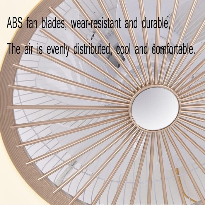 Великі стельові вентилятори в приміщенні зі світлом, 23,6-дюймовий закритий маленький стельовий вентилятор, прихований тихий акрил