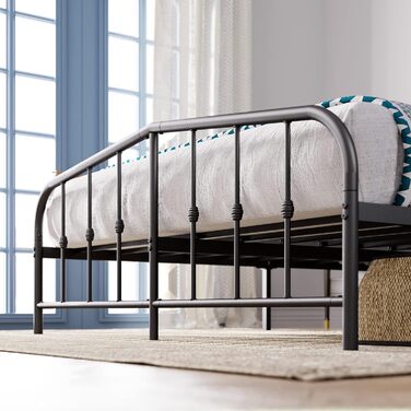 Ліжко Zinus Heidi 135 x 190 см Висота 31 см з місцем для зберігання під ліжком Металевий каркас ліжка з узголів&39ям та узніжжям Чорний 135x190 см