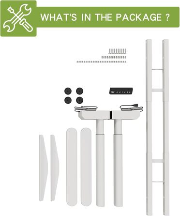 Каркас столу Radlove з подвійним двигуном та регулюванням висоти, регульовані ніжки підставки для столів розміром від 120 до 178 см з 4 функцією пам&39яті (білий циліндричні ніжки)