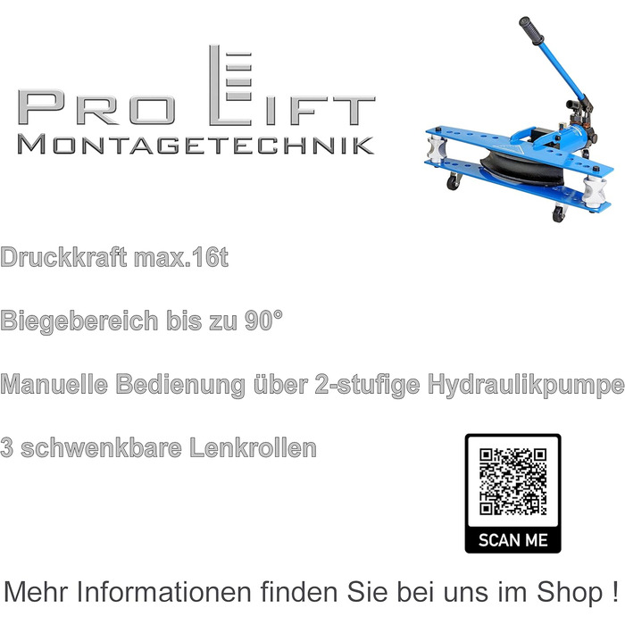 Гідравлічний трубогиб Pro-Lift-Montagetechnik 16т, трубозгинальний верстат, 1/2 - 2 SWG2J, 02159