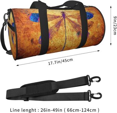 Дорожня сумка-тоут з дизайном стрекози, бурштиновий колір, міцна сумка для йоги та подорожей