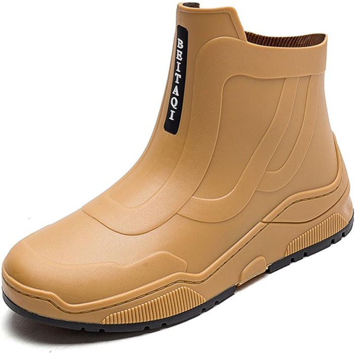 Дощові та водозахисні черевики для чоловіків та жінок, однаковий верх, гумові черевики, повсякденні, модні, для активного відпочинку, роботи, риболовлі, миття автомобіля, кухні, без бахіл, захист від дощу, чоловічі черевики, жовті, розмір 41 1