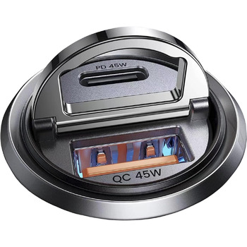Вт Прикурювач USB C PD45W & QC45W 12v USB Розетка Розподільник Міні-металевий автомобільний зарядний пристрій USB C Адаптер Автомо