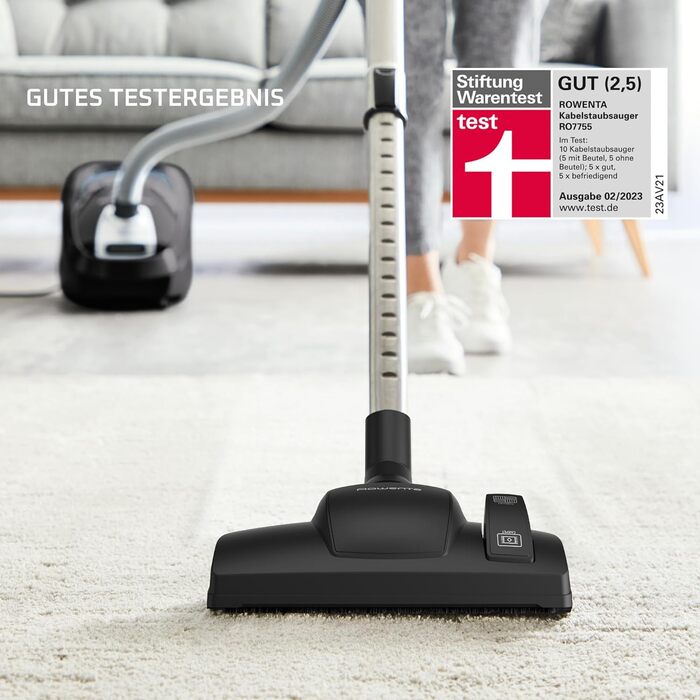 Пилосос з мішком Двигун Effitech 75 дБ (А) Ємність 4,5 л Потужність 750 Вт Чорний будинок Single, 7755 Silence Force Allergy