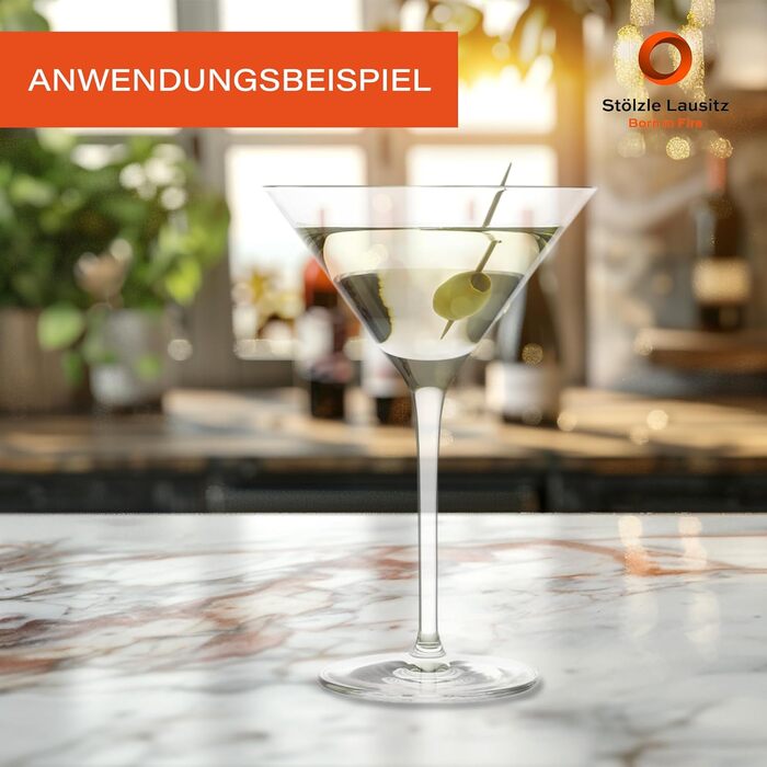 Келихи для коктейлів Stlzle Lausitz Grandezza 240 мл / набір з 6 келихів для мартіні / аперитивів / космополітичні келихи / келихи