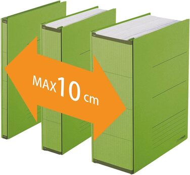 Папки Zero Max Space Saver у кольорі, (1 x 10 папок) (1 x зелена, A4, 1 упаковка, одинарна), 44 Plus 44PLUS Japan