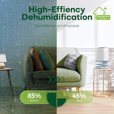 Осушувач повітря 1000 мл, електричний осушувач повітря, оновлення технології Пельтьє, автоматичне вимкнення, 7 кольорів, портативн