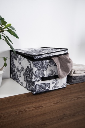 Кошик Idea Home NP-101L Anthracite Flowers 40x30x25 см  (7058548)