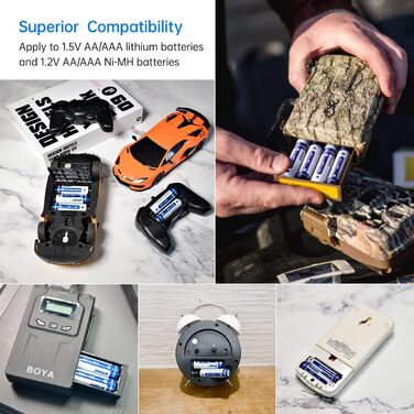 Зарядний пристрій XTAR BC8, 1,5 В, акумуляторні батареї, зарядний пристрій типу C для літій-іонних та 2 нікель-металгідридних акумуляторів типу AA/AAA (зарядний пристрій BC8), чорний, зарядний пристрій BC8