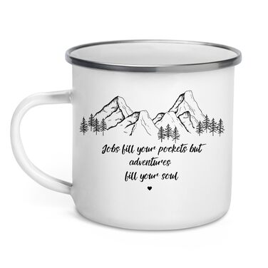 Емальована кружка &quotМаленька Матильда&quot з персоналізованою цитатою або приказкою, емальована кружка, подарунки для каравану для кемперів, емальована кружка, бляшана кружка для кемпінгу, аксесуари для каравану, прикраса для гір (заповнюють вакансії.)