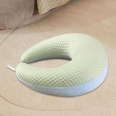 Ергономічна в&39язана подушка Crealis для рукоділля, творчих моментів, читання та ігор, для ліжка та дивана, підлокітник для читання, гри, роботи, в&39язання гачком, 60x58 см, зелена