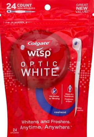 Одноразова зубна щітка Colgate Optic White Wisp, прохолодна м'ята, 24 шт. и