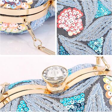 Елегантне клатч-сердечко Naimo з паєтками, міні-сумочка для вечірки, весілля або коктейлю, блакитний колір