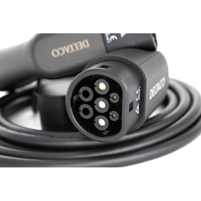 Зарядний кабель DELTACO Type 2 EV для електромобілів та гібридних транспортних засобів, кабель зарядного пристрою Mennekes, сумісн