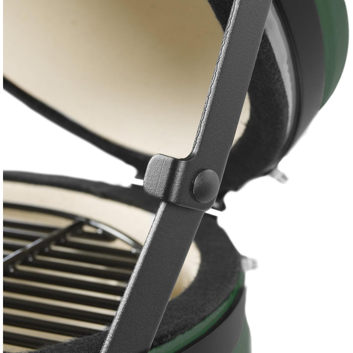 Вугільний гриль Haiiro Ø 32 см з термометром, дерев'яна ручка зелений керамічний гриль Kamado, міні-гриль на вугіллі, міні-гриль к