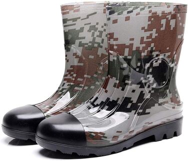Водонепроникні гумові чоботи для чоловіків, камуфляжні чоботи, середньої висоти, туристичні чоботи, нековзні, туристичні чоботи, міцні, класичні, стильні, захисні гумові черевики для роботи на свіжому повітрі та в садівництві