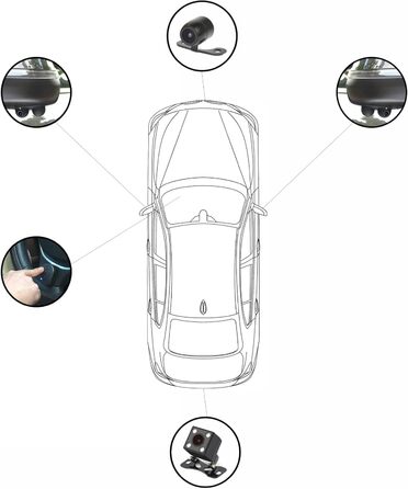 Комплект автомобільного відеореєстратора, універсальний автомобільний відеореєстратор 6-канальний 360 панорамний мобільний цифрови