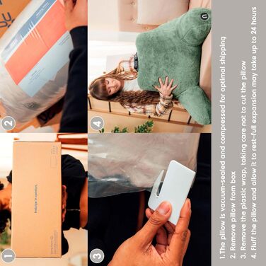 Хутряна подушка для читання Nestl, стильна спинка для сидіння в ліжку, штучне хутро, подушка для крісла-ліжка з підлокітниками, подушка для читання для сидіння в ліжку, для дорослих та дітей, подушка для підтримки спини для відпочинку в ліжку, зелений ста