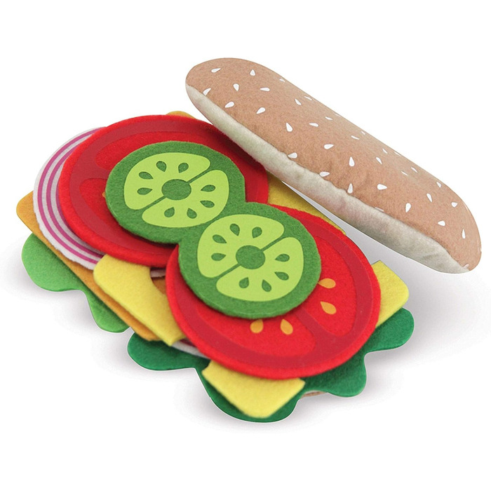 Набір бутербродів з фетру Melissa & Doug Фантазійна гра Гра з їжею Сенсорна іграшка 3 Подарунок для хлопчиків або дівчаток Сенсорна іграшка Доторкнись і відчуй