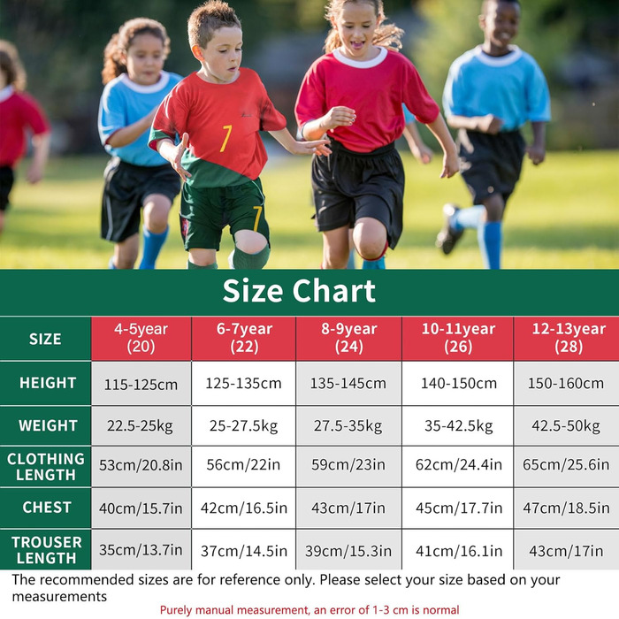 Дитяча футбольна майка, футбольні майки, футбольна футболка, шорти, комплект дитячої футбольної майки з щитками для гомілок, шкарпетками та брелоком для хлопчиків, червоний, 6-7 років