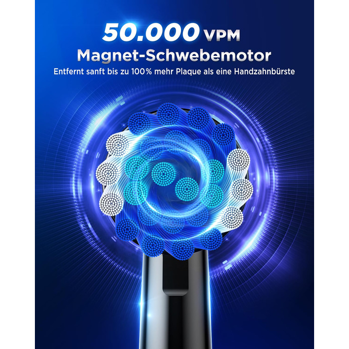 Електрична зубна щітка з обертанням для дорослих та дітей, 8 насадок (2 типи), 3 рівні інтенсивності, 5 режимів, з настінним тримачем та зарядною станцією, таймер чищення 2 хвилини, чорний колір, (в упаковці)