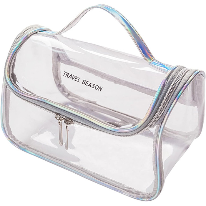 Жіноча косметичка, косметичка, туалетне приладдя, водонепроникна, портативна, подарунок для подорожей, сріблясто-сіра