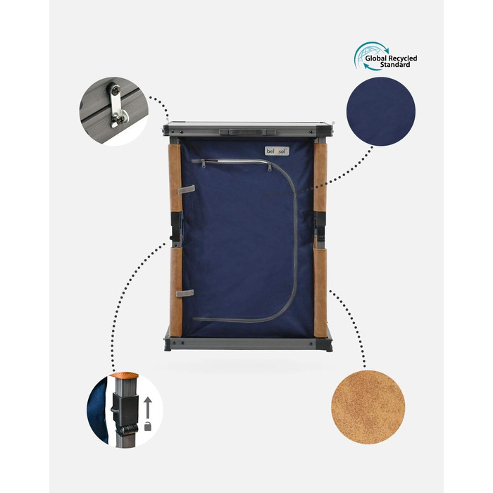 Портативний кухонний модуль Nancy, максимальне навантаження 30 кг, ідеально підходить для кемпінгу та фестивалів