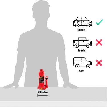 Зварний гідравлічний автомобільний пляшковий домкрат для ремонту автомобілів і домашнього ліфта, 8 тонн (10 тонн (20 000 фунтів), позиція Muti), 80802XR