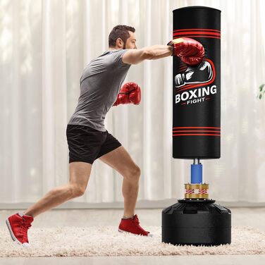 Боксерська груша, що стоїть окремо, 180,3 - 117,9 кг, важка боксерська груша з 12 присосками, підставка для кікбоксингу, спортзалу