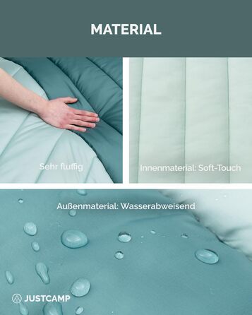 Спальний мішок Justcamp Melvin XXL 4 для дорослих, кемпінговий спальний мішок 3 сезони, м&39ятний