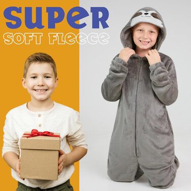 Кігурумі CityComfort Лінивець, пухнастий фліс, сірий 9–10 років