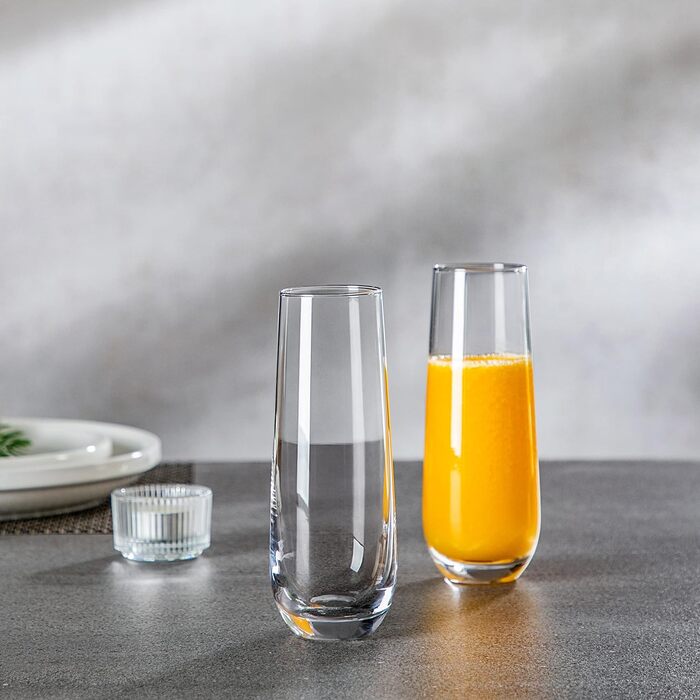 Набір келихів для шампанського Amisglass, 6 шт. , келихи для шампанського 300 мл, прозоре кришталеве скло, кришталево чиста чистот