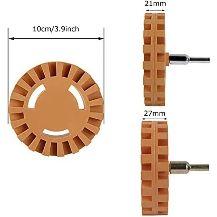 Для видалення наклейок, інструмент для видалення вінілу, автомобільний клей, диск для видалення гуми, 10,2 см, гумова насадка для дриля для автомобілів, будинків на колесах, 4 шт.