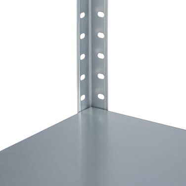 Надміцний стелаж Relaxdays, комплект з 2 шт. , розміри (В x Ш x Г) 147,5 x 75,5 x 30,5 см, 160 кг, оцинкована сталь, стелажі для зберігання в підвалах, сріблястий