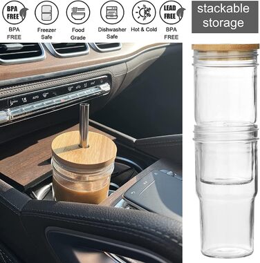 Чашки для бульбашкового чаю ALINK 2 упаковки 650 мл, багаторазова чашка для смузі, дорожня пляшка Boba Cup, окуляри Highball, скля