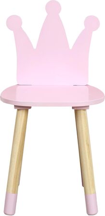 Стілець Home Deco Kids HD6922, дизайн Корона, рожевий, для дітей, дитяча кімната, меблі, декор, дерево, сосна, 28 x 27 x 54 см