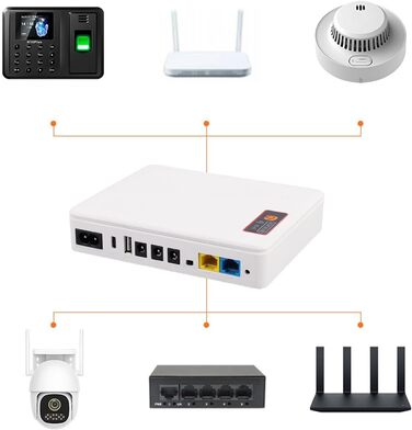 Міні-UPS DC 20800 мАг, Джерело безперебійного живлення для роутера, модему, камери, USB Type-C POE (Європейська вилка)
