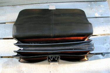 Портфель з натуральної шкіри, ділова сумка, сумка для ноутбука, сумка-месенджер (чорний)